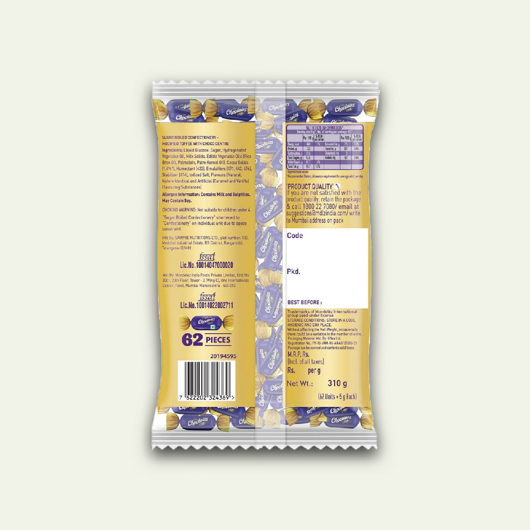 Cadbury Choclairs Gold Eeclairs Chocolate Candy 310g