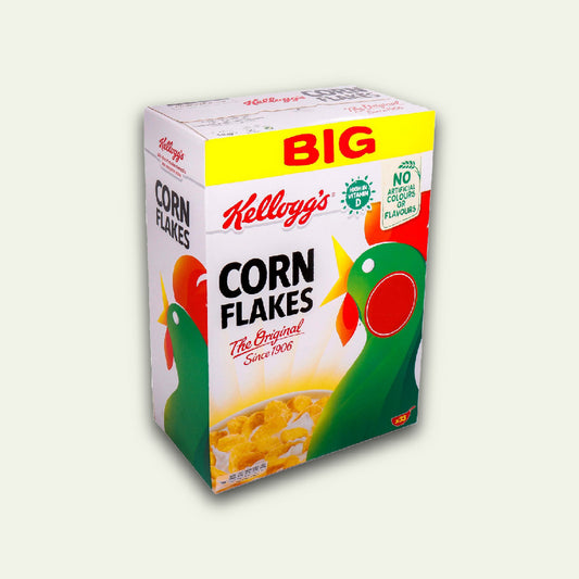 Box of Kellogg's Corn Flakes on a white background