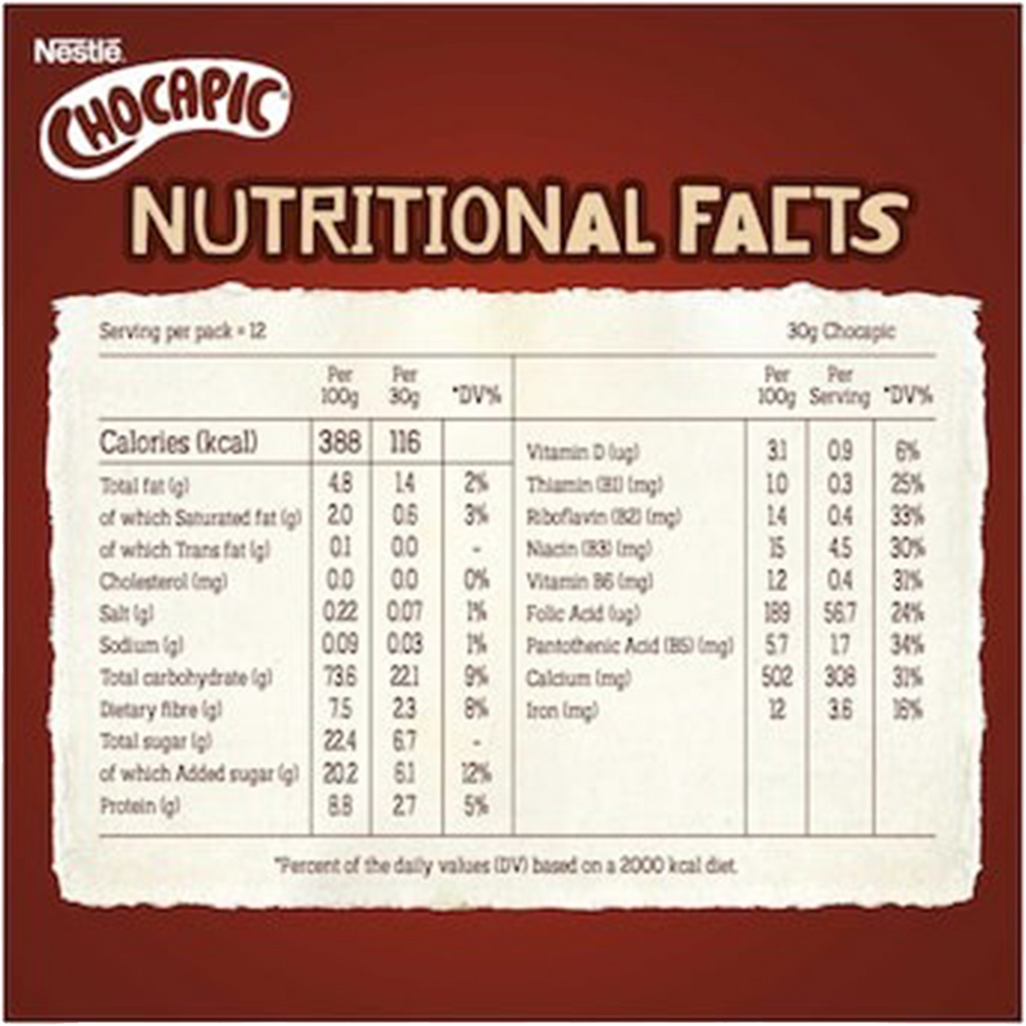 Nestle Chocapic Chocolate Breakfast Cereal 375g
