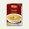 Packaging of Shan Haleem Masala recipe mix, showing the product name and an image of prepared haleem on a maroon background.