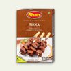 Packaging of Shan Tikka Boti Masala, showing the product name and an image of tikka boti skewers.