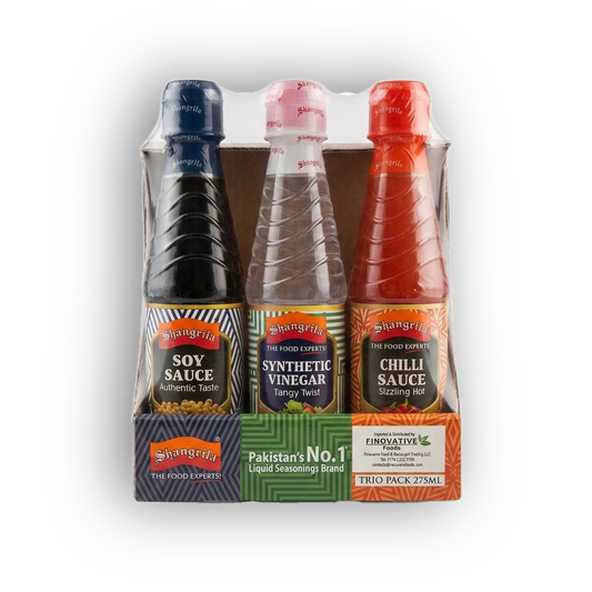 Shangrila Soy Sauce, Chilli Sauce & Vinegar Trio Pack 275ML